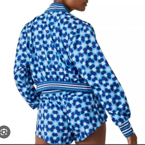 NWT!! Free People - Top Seed Printed Tennis Jacket - Indigo Combo - Picture 2 of 8